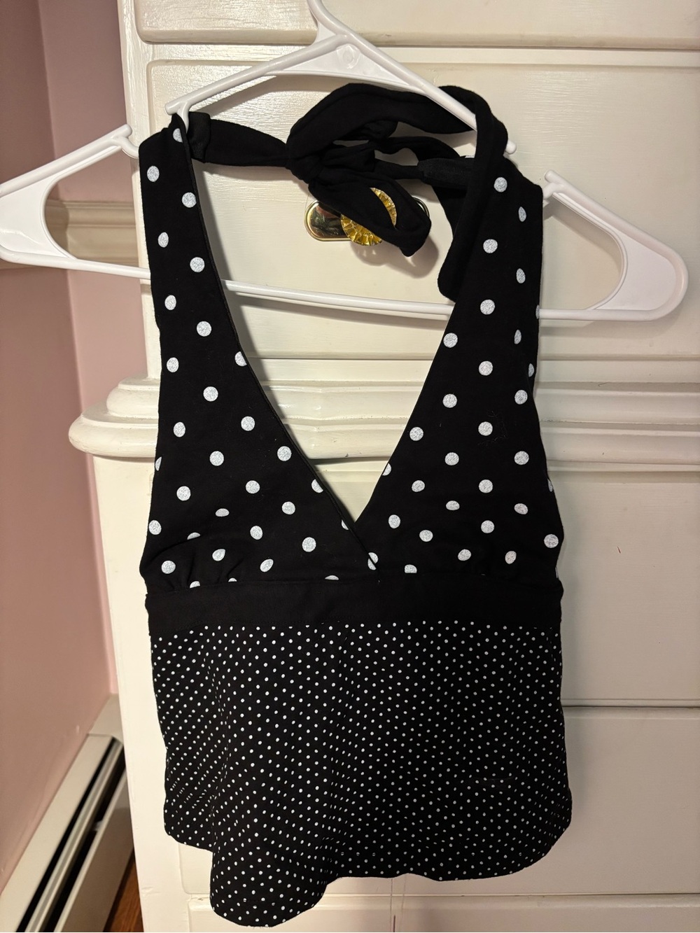 Edikted Black and White Polka Dot Halter